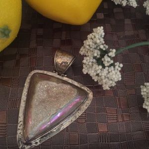 Druzy Quartz Pendant in Sterling Silver
